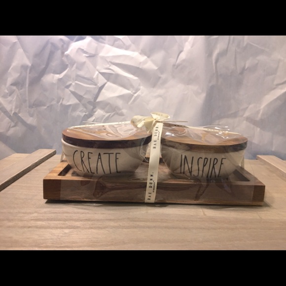Rae Dunn Create & Inspire Bowls w/ Lids & Tray Set
